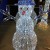 3D Acrylic Crystal Snowman - 80cm 180 LED - White